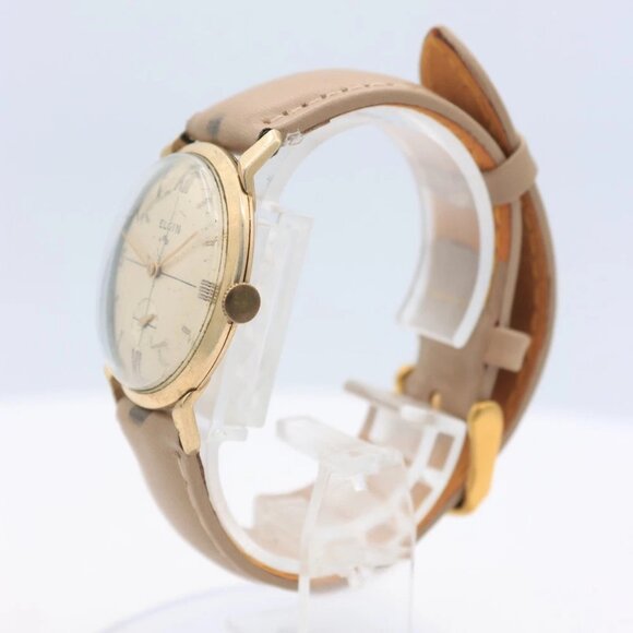 Vintage Elgin 9520 Crosshair Men\'s Mechanical Wristwatch 712 USA 10k RGP
